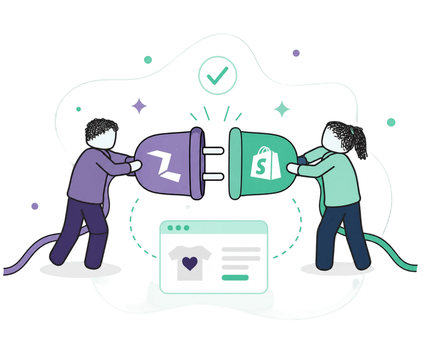 Zink connected to Shopify — products and orders kept in sync